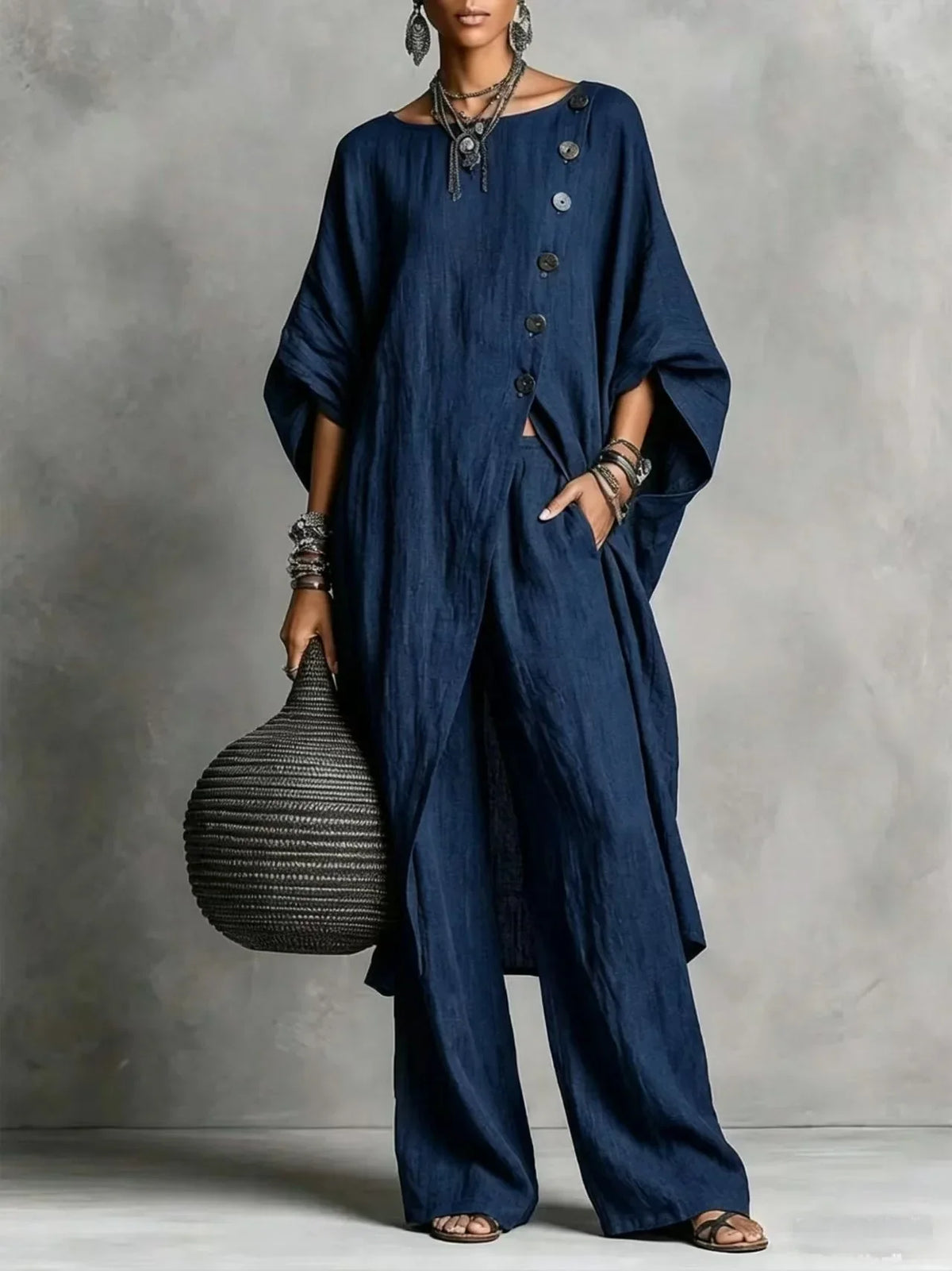 Rébecca | Ensemble 2 Pièces Léger avec Pantalon Large