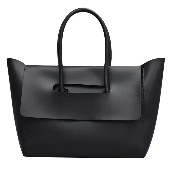 Gabrielle | Cabas Cuir Végan Marron et Noir