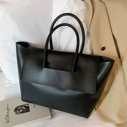 Gabrielle | Cabas Cuir Végan Marron et Noir