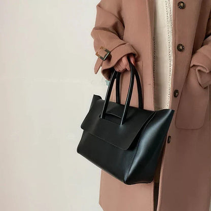 Gabrielle | Cabas Cuir Végan Marron et Noir