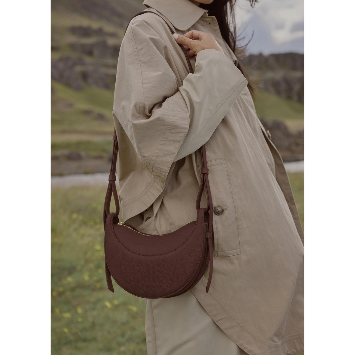 Amélie | Sac Amara en Cuir Veau Silhouette Nuage