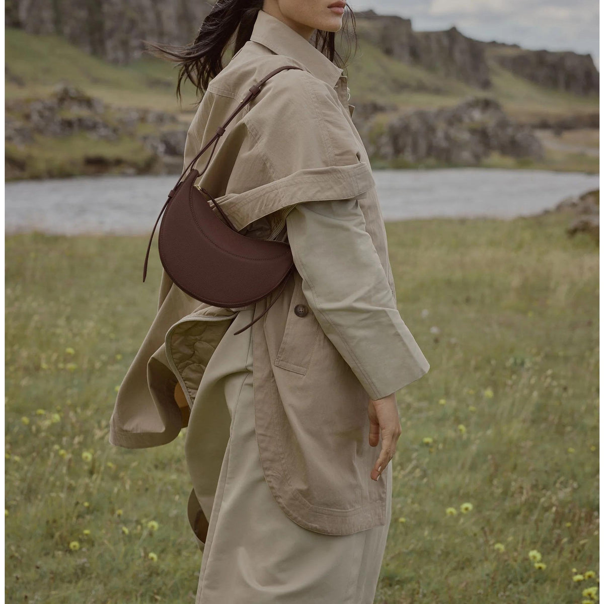 Amélie | Sac Amara en Cuir Veau Silhouette Nuage