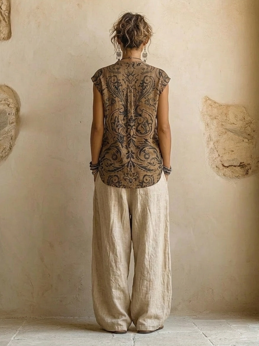 Céline | Ensemble 3 Pièces Bohème Imprimé