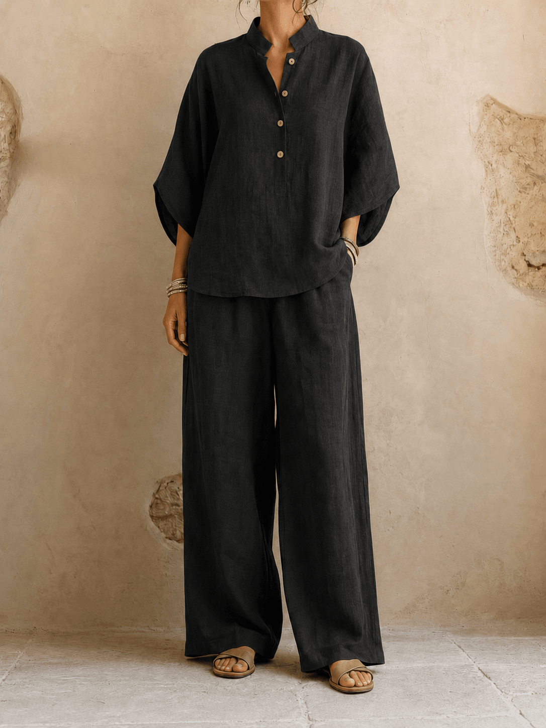 Mariette | Manches Chauve-Souris et Pantalon Large