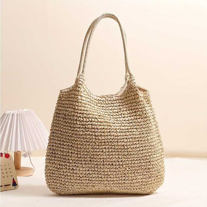 Manuelle | Sac Bandoulière en Paille Tressée - Naturel Clair