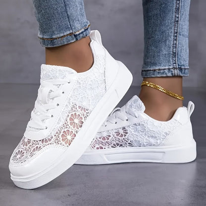 Délia | Baskets en Dentelle Florale