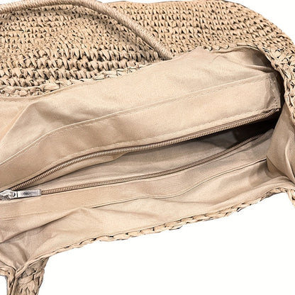 Marise | Sac Bandoulière en Paille Tressée - Noisette