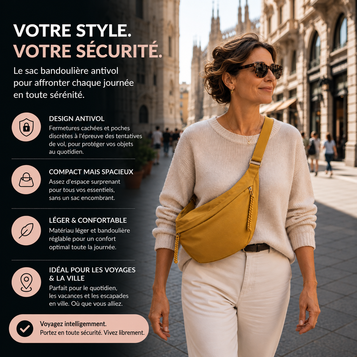 Lucie | Sac Bandoulière Ocre