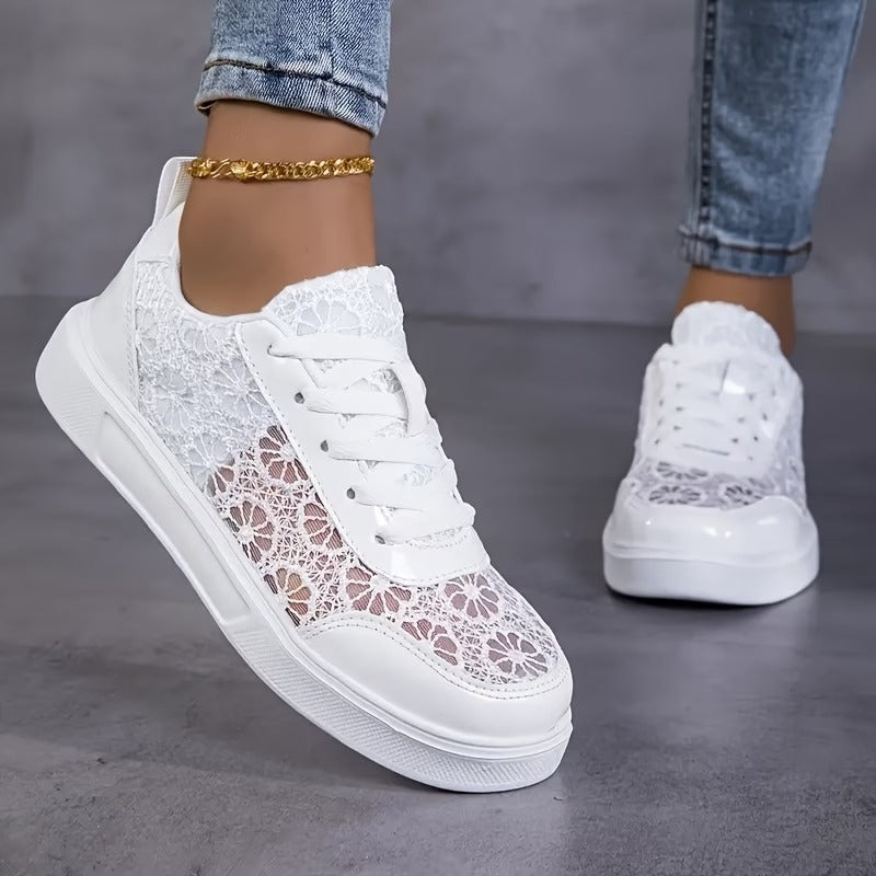 Délia | Baskets en Dentelle Florale