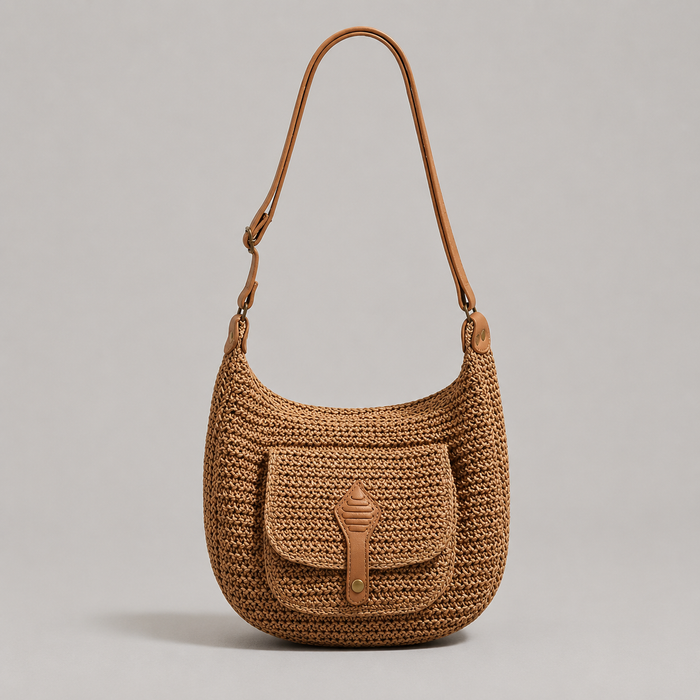 Claire | Sac à Épaule Tressé Marron Quotidien