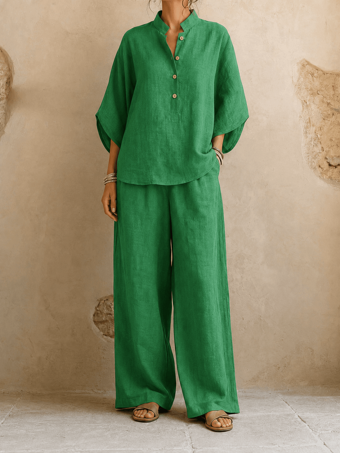 Mariette | Manches Chauve-Souris et Pantalon Large