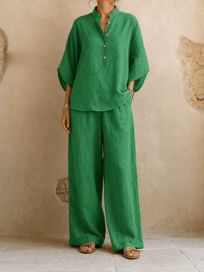 Mariette | Manches Chauve-Souris et Pantalon Large