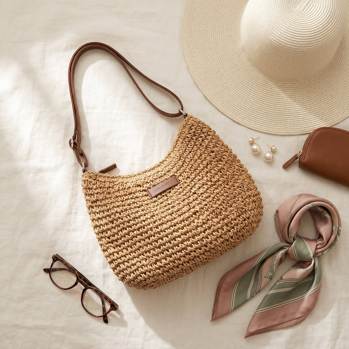 Colombe | Sac Tressé Élégant - Kaki