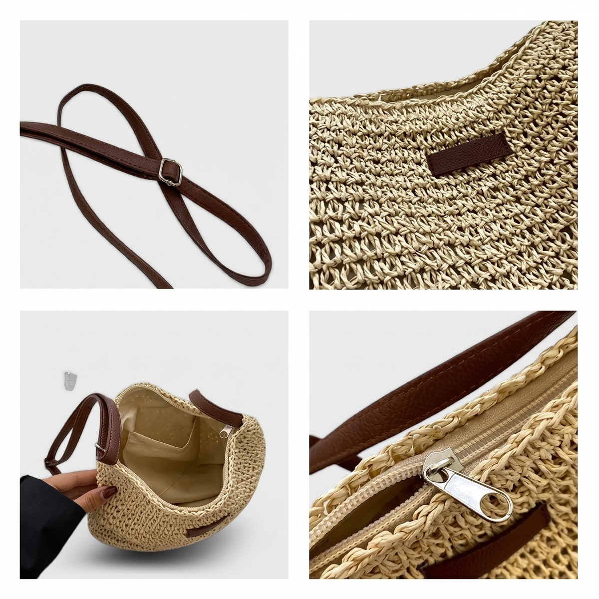 Cécile | Sac Tressé Élégant - Sable