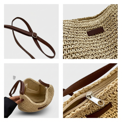 Cécile | Sac Tressé Élégant - Sable