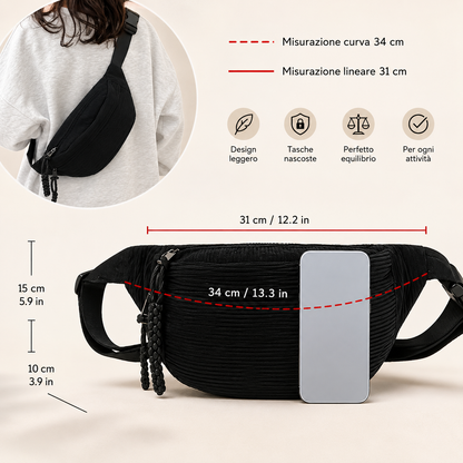 Pétronelle | Sac À Épaule Velours Côtelé