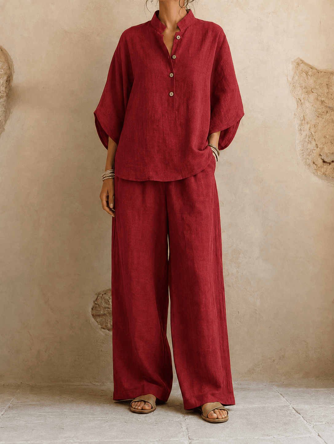 Mariette | Manches Chauve-Souris et Pantalon Large