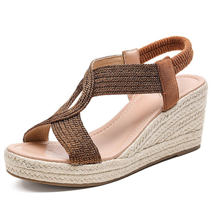 Patricia | Sandales Compensées Tressées Artisanales